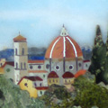 Arte Decorativa di Fiordelisi Simone: Images, Panorama de Florence avec encadrement dorée